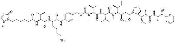 Molecular structure of the compound: Mal-Val-Lys-PAB-MMAE, TFA salt
