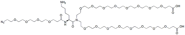 Molecular structure of the compound: Azido-PEG4-Lys-bis(PEG8-acid)