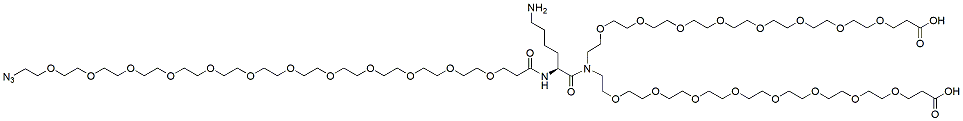 Molecular structure of the compound: Azido-PEG12-Lys-bis(PEG8-acid)