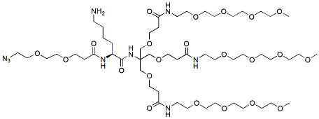 Molecular structure of the compound: Azido-PEG2-Lys-Tris-tri-(m-PEG4)