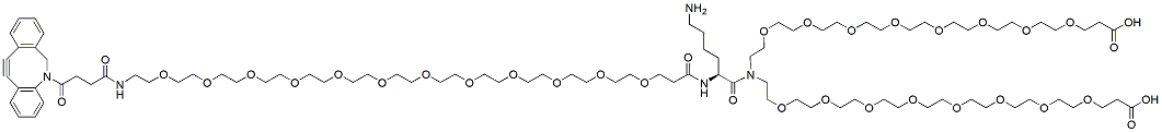 Molecular structure of the compound: DBCO-PEG12-Lys-bis(PEG8-acid)