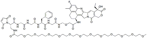 Molecular structure of the compound: (2S)-3-amido-(m-PEG12)-2-maleimido-acid-(GGFG-Dxd)