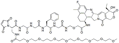 Molecular structure of the compound: (2S)-3-amido-(m-PEG8)-2-maleimido-acid-(GGFG-Dxd)