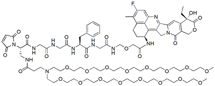 Molecular structure of the compound: (2S)-3-amido-propanyl-amino-bis(m-PEG8)-2-maleimido-acid-(GGFG-Dxd)