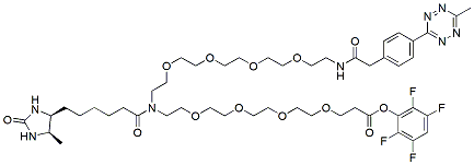 Molecular structure of the compound: N-(Methyltetrazine-PEG4)-N-desthiobiotin-PEG4-TFP ester