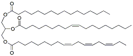 Molecular structure of the compound: 1-Palmitoyl-2-Oleoyl-3-Linolenoyl-rac-glycerol (a solution in ethyl acetate)