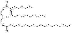 Molecular structure of the compound: 1-Octanoyl-2-Decanoyl-3-Stearoyl-rac-glycerol