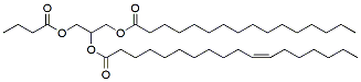 Molecular structure of the compound: 1-Palmitoyl-2-11(Z)-Octadecenoyl-3-Butyroyl-rac-glycerol
