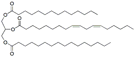 Molecular structure of the compound: 1-Myristoyl-2-Linoleoyl-3-Palmitoyl-rac-glycerol (a solution in methyl acetate)