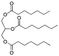 Molecular structure of the compound: 1,2,3-Triheptanoyl Glycerol (a liquid)