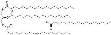 Molecular structure of the compound: 1-Palmitoyl-2-10-PAHSA-3-Oleoyl-sn-glycerol (a 5 mg/ml solution in methyl acetate)