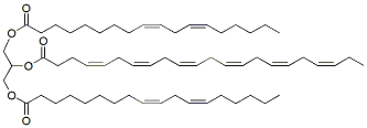 Molecular structure of the compound: 1,3-Dilinoleoyl-2-Docosahexaenoyl Glycerol (a solution in chloroform)