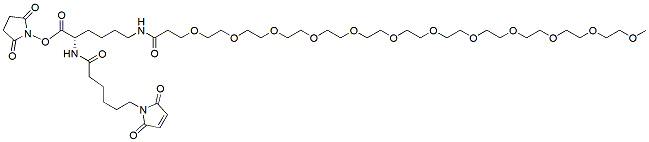 Molecular structure of the compound: N1-(Mal-C6-carbonyl)-N6-(m-PEG12)-Lys-NHS ester