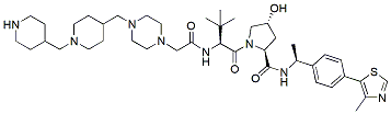 Molecular structure of the compound: (S,R,S)-AHPC-Bis(Piperidinylmethyl)Piperazine