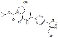 Molecular structure of the compound: tert-butyl (2S,4R)-4-hydroxy-2-(((S)-1-(4-(4-(hydroxymethyl)thiazol-5-yl)phenyl)ethyl)carbamoyl)pyrrolidine-1-carboxylate