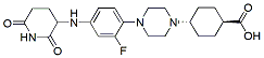 Molecular structure of the compound: (1r,4r)-4-(4-(4-((2,6-dioxopiperidin-3-yl)amino)-2-fluorophenyl)piperazin-1-yl)cyclohexane-1-carboxylic acid