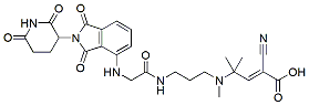 Molecular structure of the compound: (E)-2-cyano-4-((3-(2-((2-(2,6-dioxopiperidin-3-yl)-1,3-dioxoisoindolin-4-yl)amino)acetamido)propyl)(methyl)amino)-4-methylpent-2-enoic acid