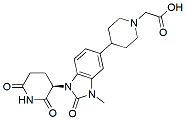 Molecular structure of the compound: (R)-2-(4-(1-(2,6-dioxopiperidin-3-yl)-3-methyl-2-oxo-2,3-dihydro-1H-benzo[d]imidazol-5-yl)piperidin-1-yl)acetic acid