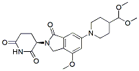 Molecular structure of the compound: (R)-3-(6-(4-(dimethoxymethyl)piperidin-1-yl)-4-methoxy-1-oxoisoindolin-2-yl)piperidine-2,6-dione