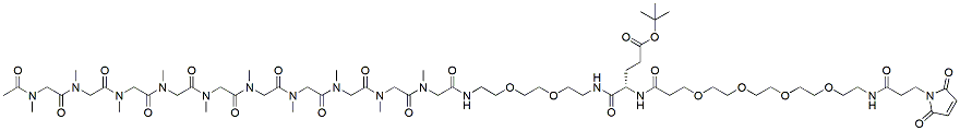 Molecular structure of the compound: Ac-pSar10-PEG2-Glu(t-Bu)-PEG4-MP