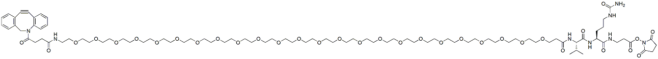 Molecular structure of the compound: DBCO-PEG24-Val-Cit-belta-Ala-NHS