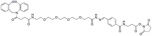 Molecular structure of the compound: DBCO-PEG4-hydrazone-NHS