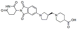 Molecular structure of the compound: 1-(((3R)-1-(2-(2,6-dioxopiperidin-3-yl)-1,3-dioxoisoindolin-5-yl)pyrrolidin-3-yl)methyl)piperidine-4-carboxylic acid