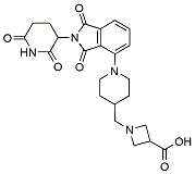 Molecular structure of the compound: 1-((1-(2-(2,6-dioxopiperidin-3-yl)-1,3-dioxoisoindolin-4-yl)piperidin-4-yl)methyl)azetidine-3-carboxylic acid, TFA salt