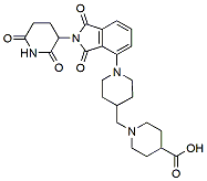 Molecular structure of the compound: 1-((1-(2-(2,6-dioxopiperidin-3-yl)-1,3-dioxoisoindolin-4-yl)piperidin-4-yl)methyl)piperidine-4-carboxylic acid, HCl salt
