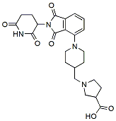 Molecular structure of the compound: 1-((1-(2-(2,6-dioxopiperidin-3-yl)-1,3-dioxoisoindolin-4-yl)piperidin-4-yl)methyl)pyrrolidine-3-carboxylic acid, HCl salt