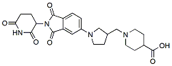 Molecular structure of the compound: 1-((1-(2-(2,6-dioxopiperidin-3-yl)-1,3-dioxoisoindolin-5-yl)pyrrolidin-3-yl)methyl)piperidine-4-carboxylic acid