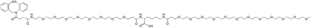 Molecular structure of the compound: N1-(DBCO-PEG8-carbonyl)-N6-(m-PEG12)-Lys-OH