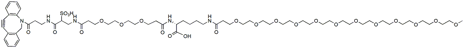 Molecular structure of the compound: N1-(DBCO-Sulfo-PEG3-carbonyl)-N6-(m-PEG12)-Lys-OH