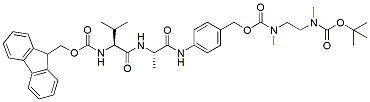 Molecular structure of the compound: Fmoc-Val-Ala-PAB-NMeCH2CH2NMe-Boc