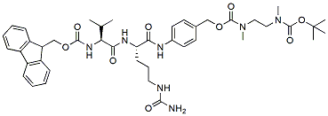 Molecular structure of the compound: Fmoc-Val-Cit-PAB-NMeCH2CH2NMe-Boc