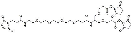 Molecular structure of the compound: 2-(MaAl-PEG4-amido)-1,3-bis(NHS ester)