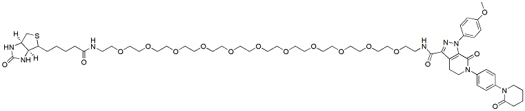 Molecular structure of the compound: Apixaban-CONH-PEG11-biotin