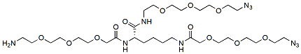 Molecular structure of the compound: Amine-PEG3-Lys(PEG3-N3)-PEG3-N3