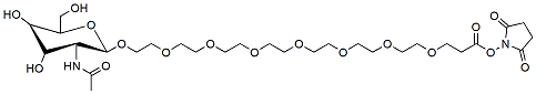 Molecular structure of the compound: N-GlcNAc-PEG8-NHS ester