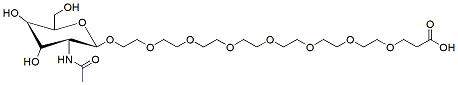 Molecular structure of the compound: N-GlcNAc-PEG8-acid