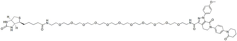 Molecular structure of the compound: Apixaban-CONH-PEG11-D-biotin