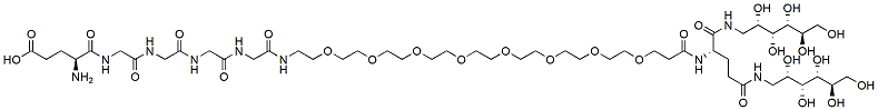 Molecular structure of the compound: EGGGG-PEG8-amide-bis(deoxyglucitol)
