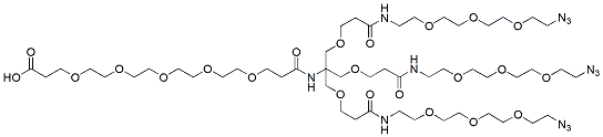 Molecular structure of the compound: Acid-PEG5-Amide-Tri(3-methoxypropanamide-PEG3-Azide) Methane